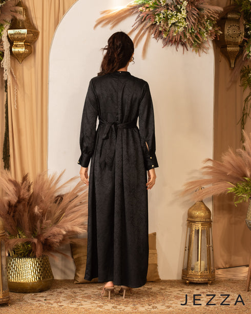 Satin Long Dress Long Sleeves 59291